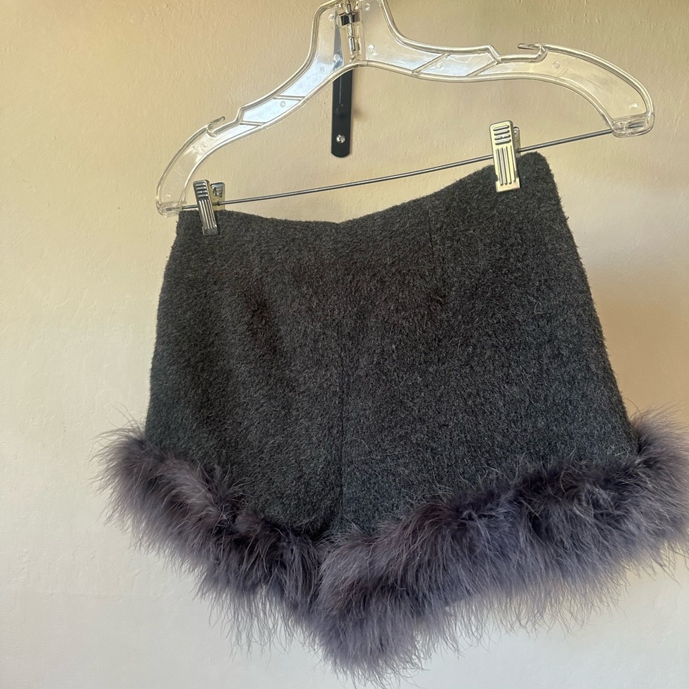 Lily Brown Marabou Wool Shorts - image 6